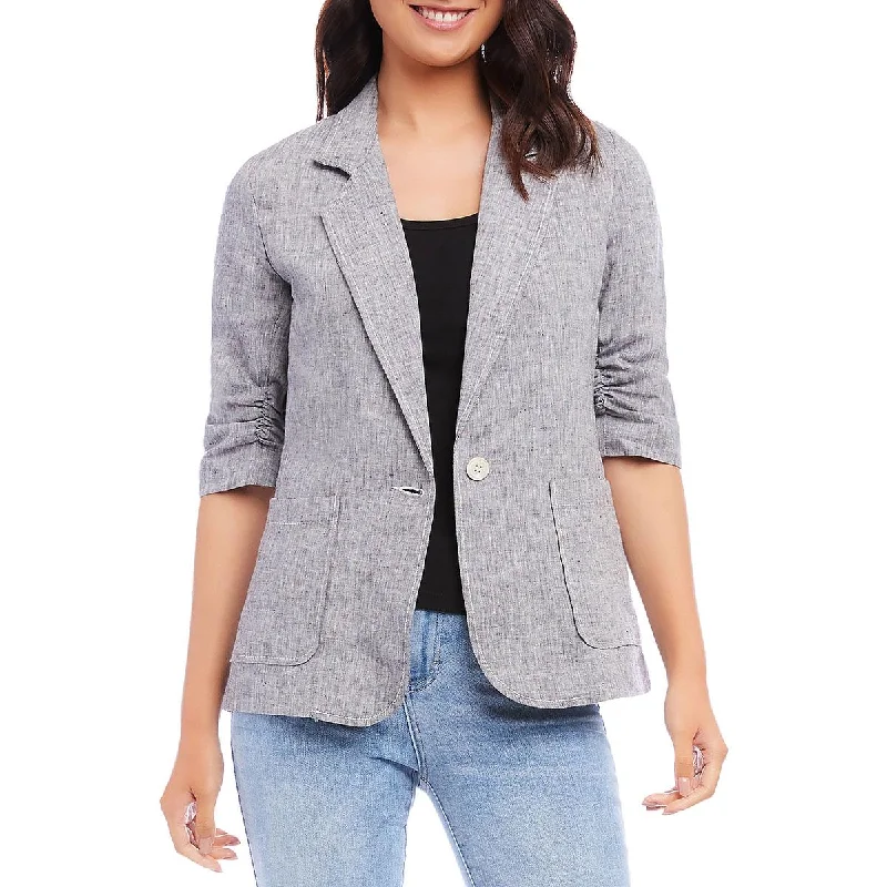 Womens Linen Suit Separate One-Button Blazer Women's Custom Jacket