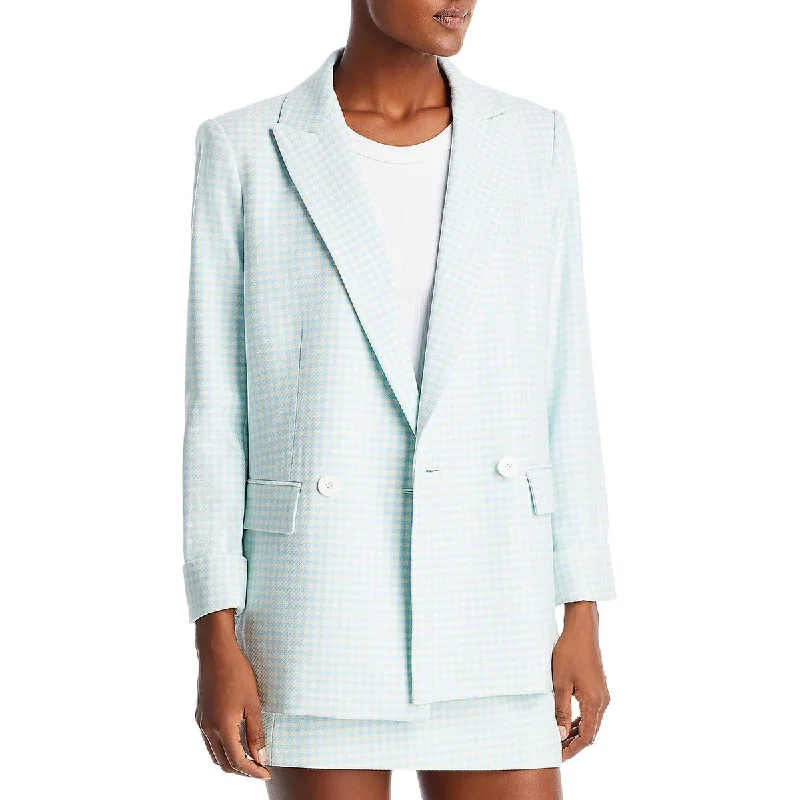 Justin Womens Checkered Suit Separate Double-Breasted Blazer Women's Premium Blazer