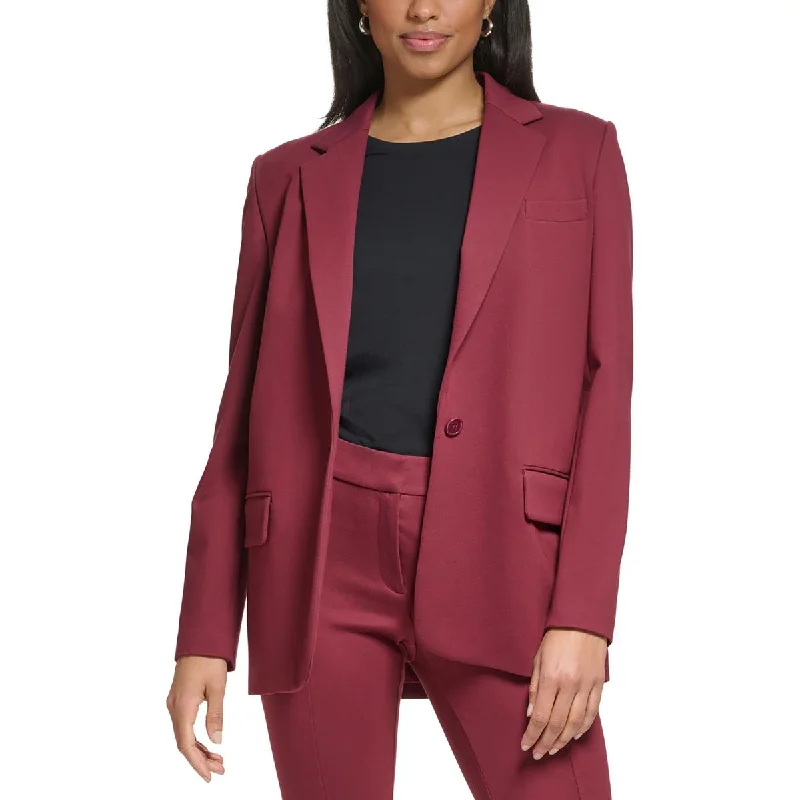 Petites Womens Office Business One-Button Blazer Women's Unique Blazer