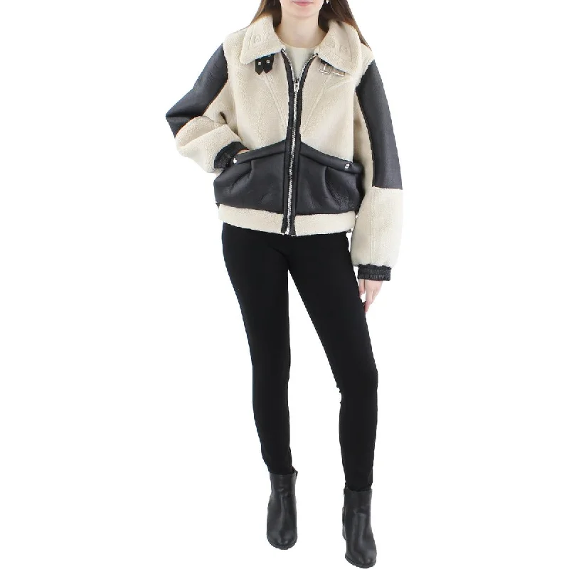 [BLANKNYC] Womens Faux Leather Long Sleeves Bomber Jacket