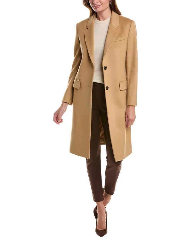BOSS Hugo Boss Catara Wool & Cashmere-Blend Coat Luxe Faux Fur Coat