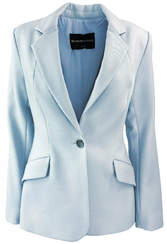 Brandon Maxwell Larsa Blazer in Sky Blue Women's Luxurious Jacket
