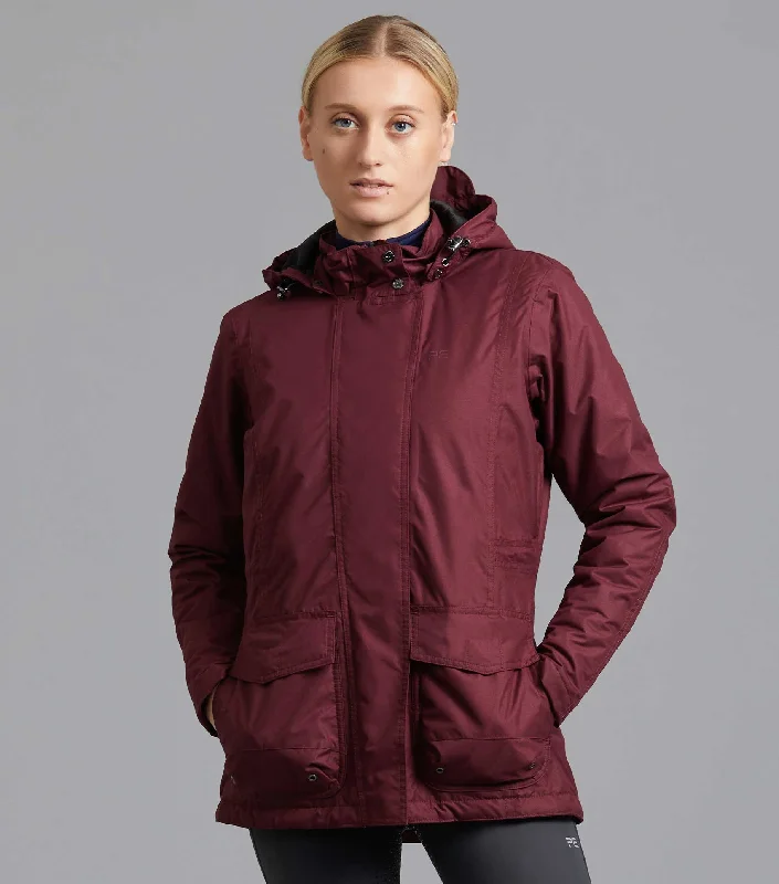 Cascata Ladies Waterproof Coat Wine Flowy Lightweight Kimono