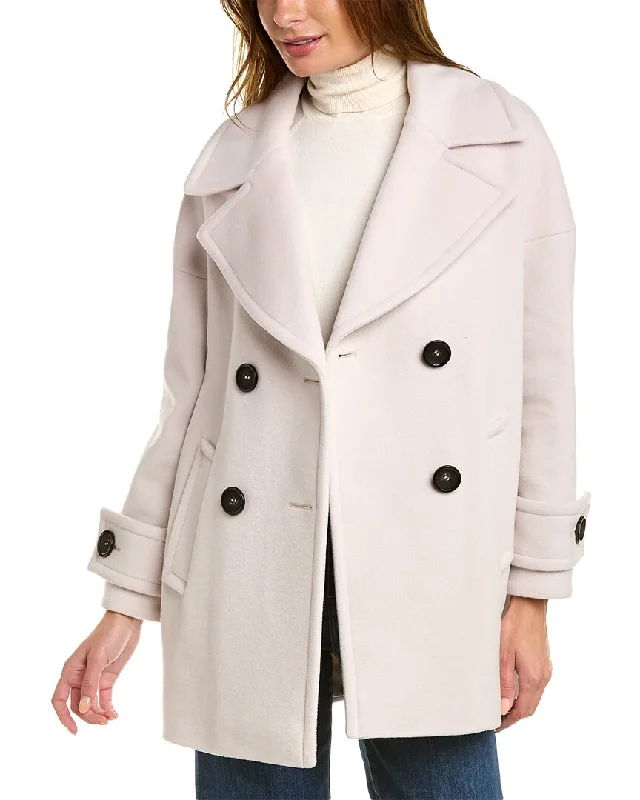 Cinzia Rocca Icons Short Wool & Cashmere-Blend Coat Quilted Puffer Jacket