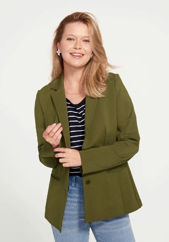 Classic Blazer (Dark Olive) Women's Premium Blazer