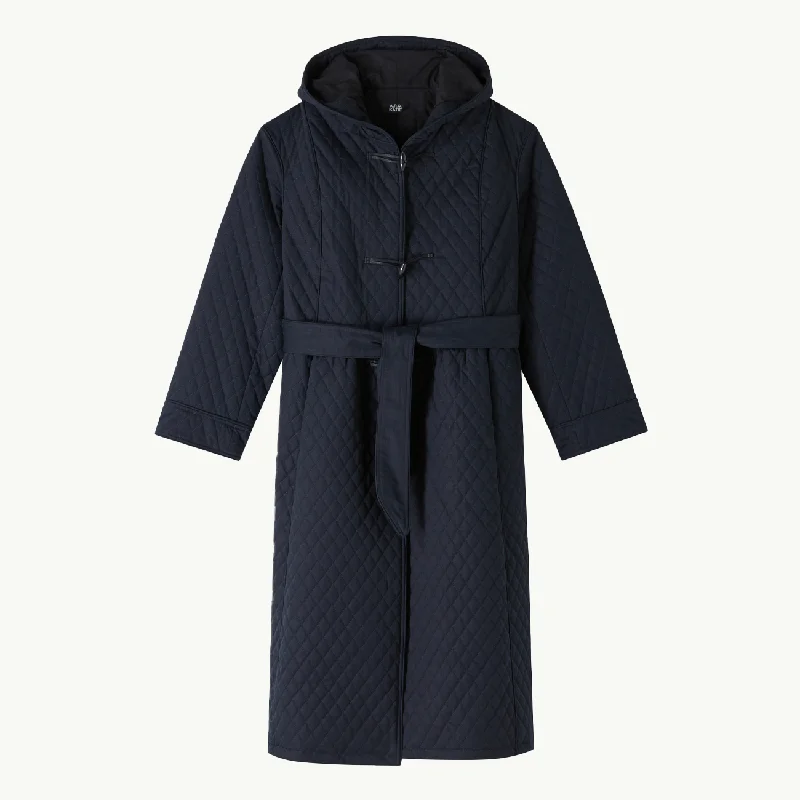 A.P.C. x Katie Holmes Ella Coat - Dark Navy Zipper Front Biker Jacket