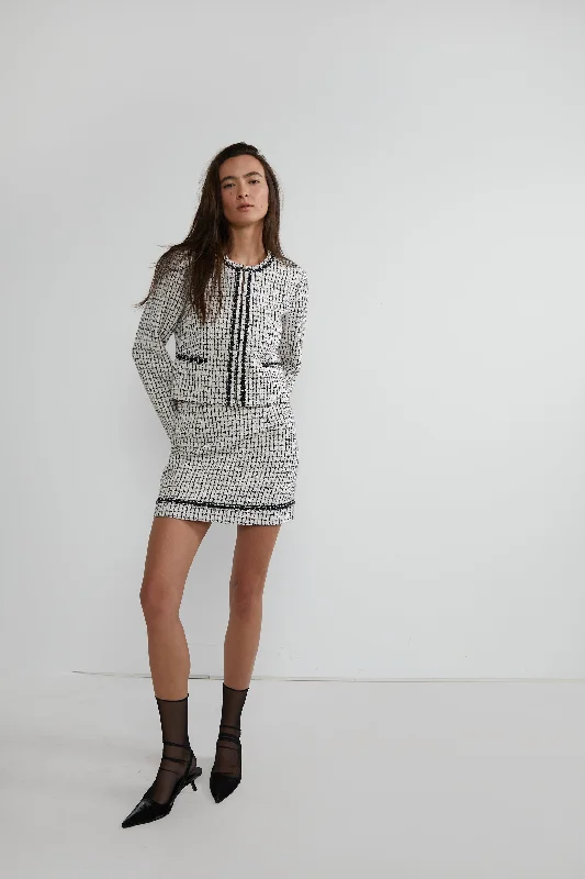 TWEED COLLARLESS BLAZER Women's High-End Blazer