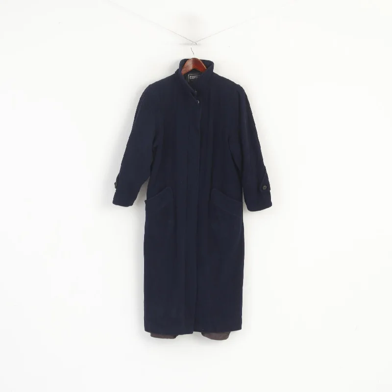 Kestila Women 164 XS Coat Navy Wool Vintage Single Breasted Made in Finland Soft Flannel Shacket