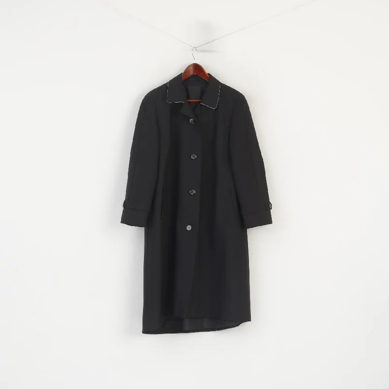 Steinadler Mode In Ganz Österreich Women 21 L Coat Black Single Breasted Shoulder Pads Vintage Draped Collar Cardigan