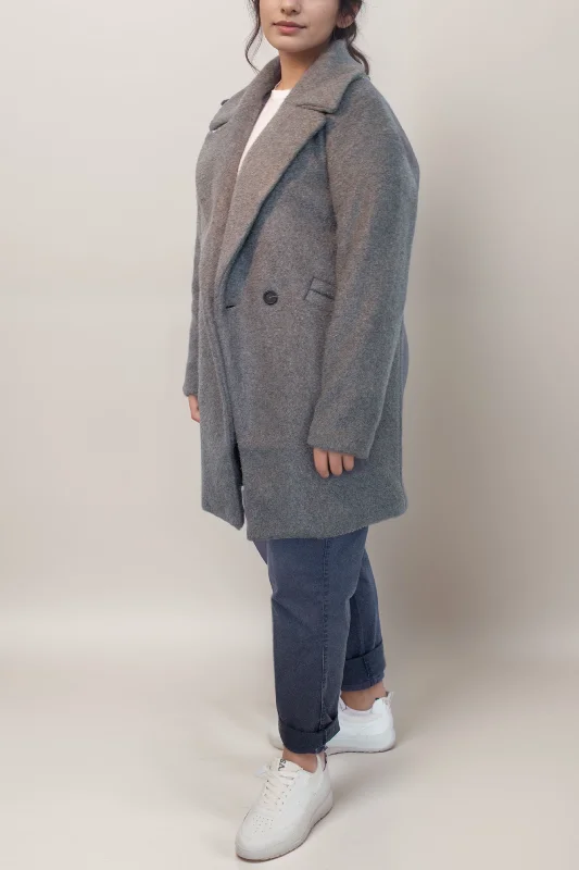 Vegan Wool Oversize Coat Streetwear Bomber Jacket