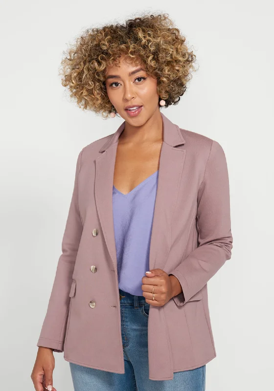 Double Breasted Blazer (Lilac Dusk) Women's Handmade Blazer