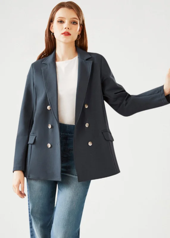 Double Breasted Blazer (Navy) Women's Business Blazer