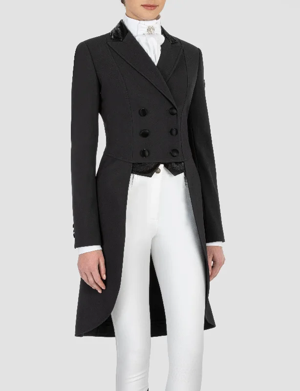 Equiline Gremeg Womens Competition Tailcoat  - Black IT 42 / NZ 10 Cropped Moto Jacket