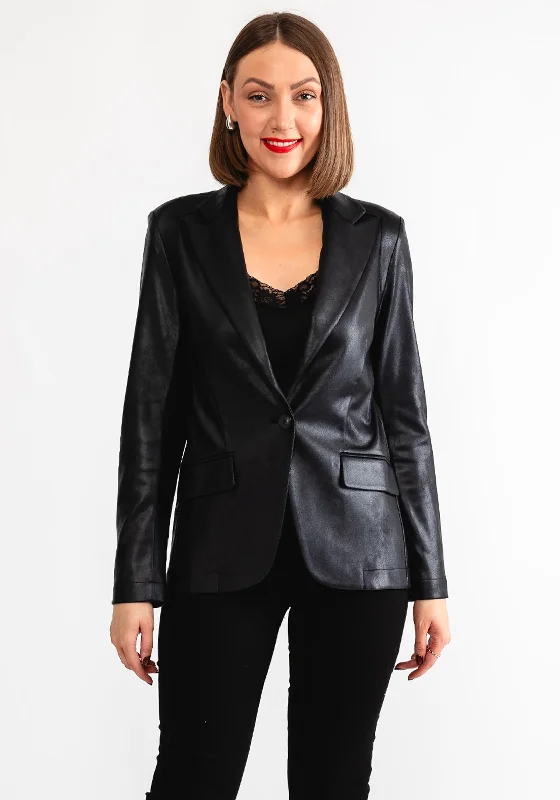 Eva Kayan Single Breasted Blazer, Black Women's Classic Blazer