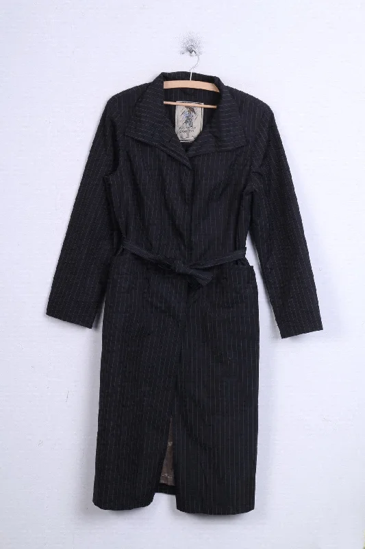 Foor Seasons Womens M Coat Black Single Breasted Vintage Sporty Zip-Up Jacket