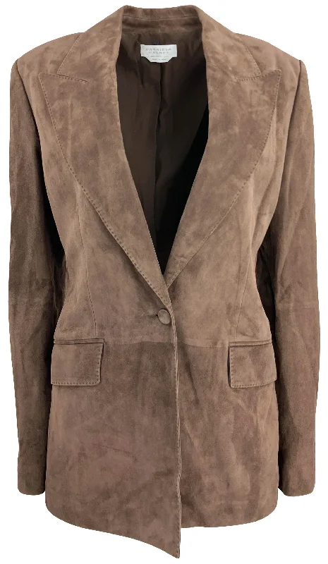 Gabriela Hearst Leiva Blazer in Chocolate Suede Women's Elegant Suit