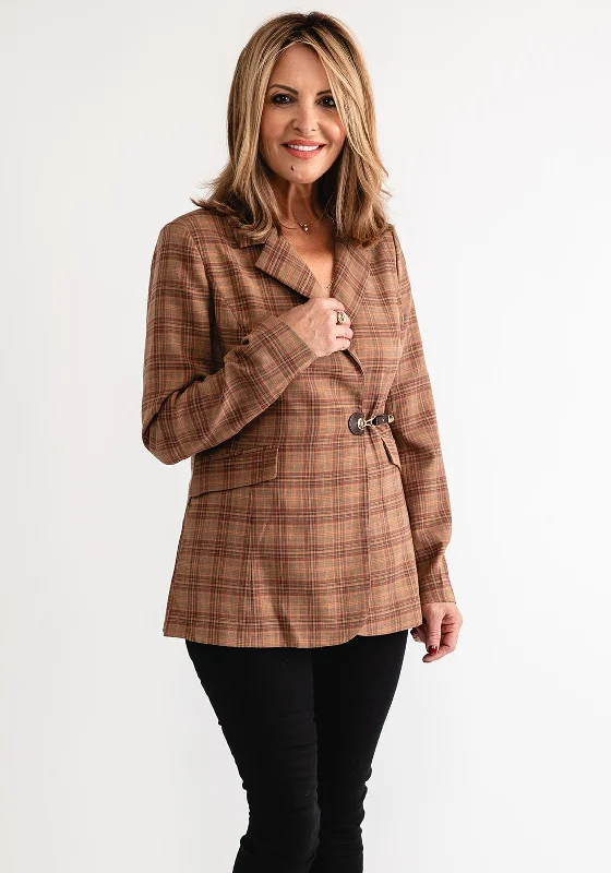 Goa Goa Boden Check Print Blazer, Brown Women's Classic Blazer