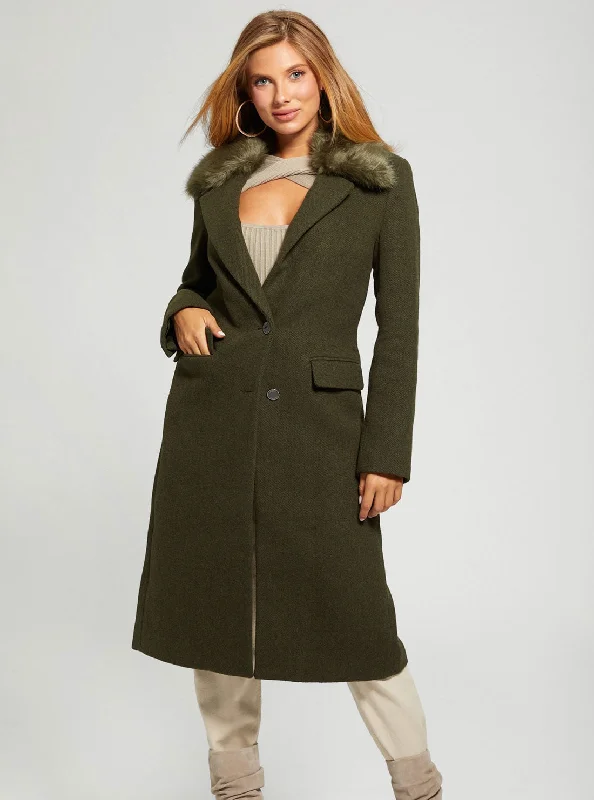Green Multi Laurence Coat Ruched Sleeve Blazer