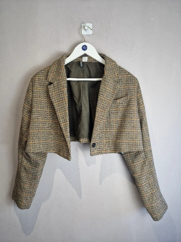 H&M short plaid blazer - XL (14) Women's Long Blazer