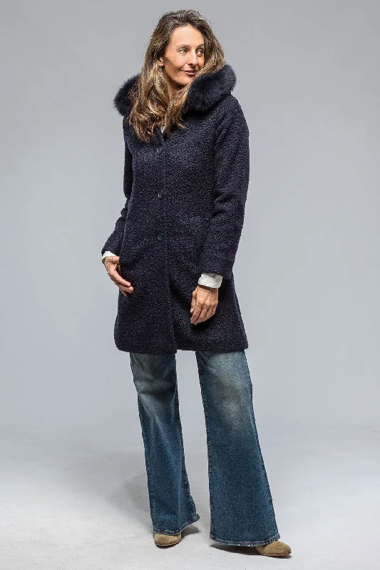 Ivana Wool Coat in Navy Classic Trench Coat
