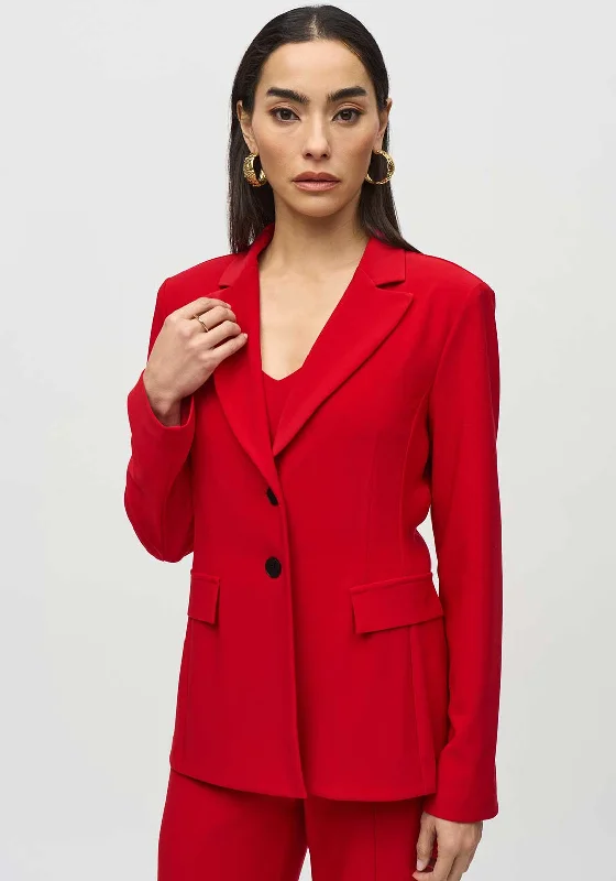 Joseph Ribkoff Single Breasted Blazer, Lipstick Red Women's Trendy Jacket
