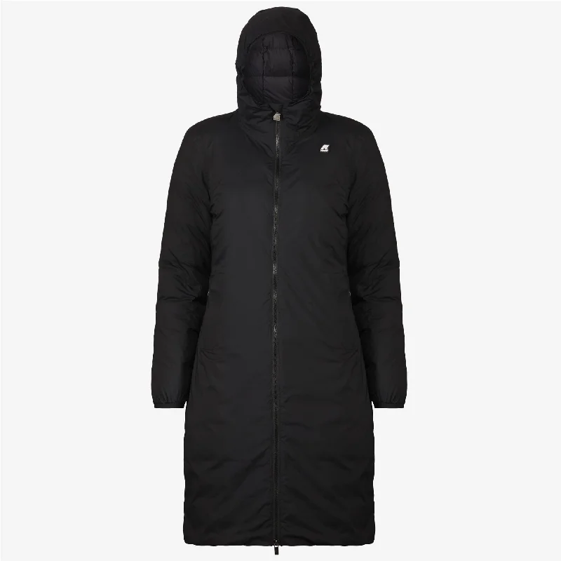 Suzanne Thermo Stretch - Women Hooded Waterproof Coat in Black Pure Warmth-Enhanced Parka