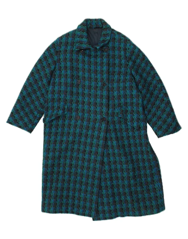 MARINA RINALDI Womens Double Breasted Coat Size 21 Medium Green Velvet Evening Cape
