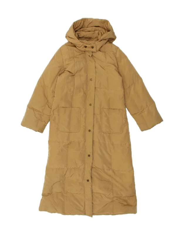 MAX MARA Womens Hooded Padded Coat UK 8 Small Brown Belted Crossover Blazer