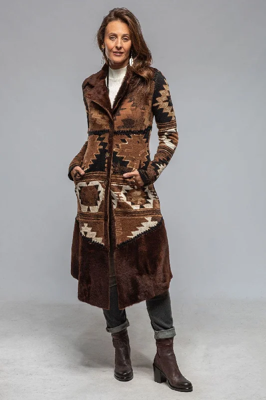 Mesquite Woven & Shearling Coat In Brown Chic Oversized Blazer