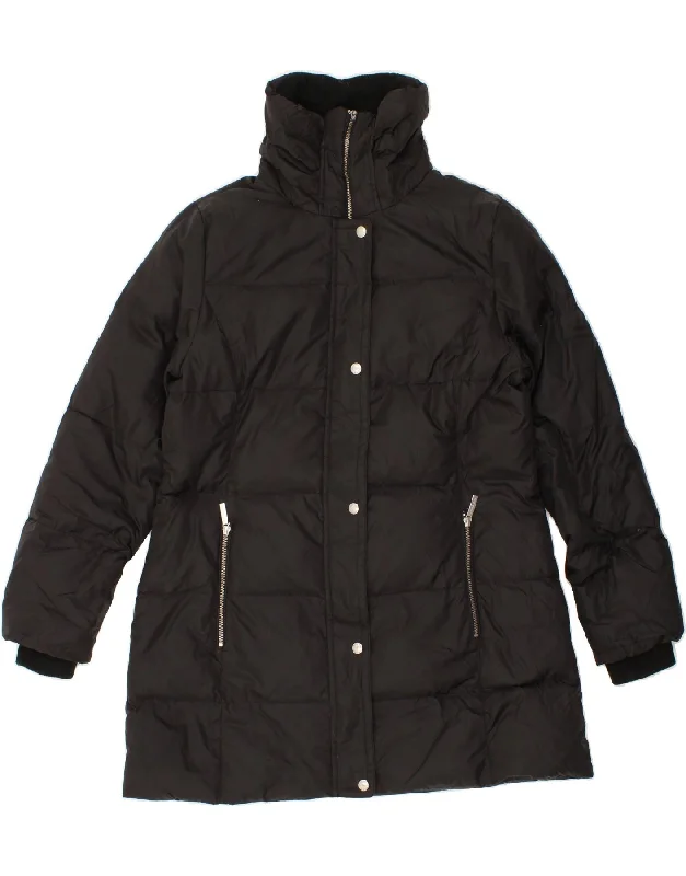 MICHAEL KORS Womens Padded Coat UK 16 Large Black Nylon Luxe Faux Fur Coat