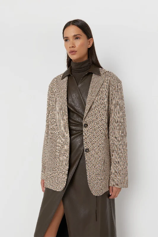 OVERSIZED PLAID BLAZER Women's Elegant Suit
