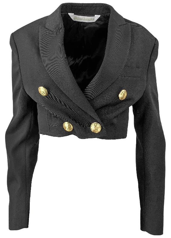 Palm Angels Cropped Blazer in Black Women's Elegant Blazer