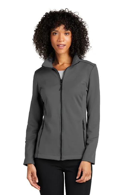 Port Authority Womens Collective Tech Waterproof Full Zip Soft Shell Jacket - Graphite Grey