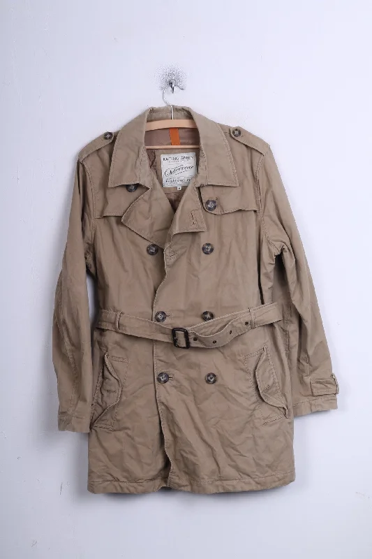 Racing Green Womens M Coat Double Breasted Beige Padded Puffy Insulated Vest