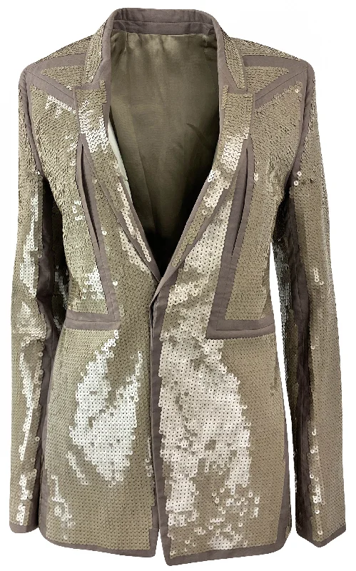 Rick Owens Sequined Soft Blazer in Dust Women's Banquet Suit