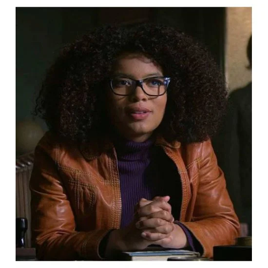 Chilling Adventures of Sabrina Jaz Sinclair Waxed Leather Jacket