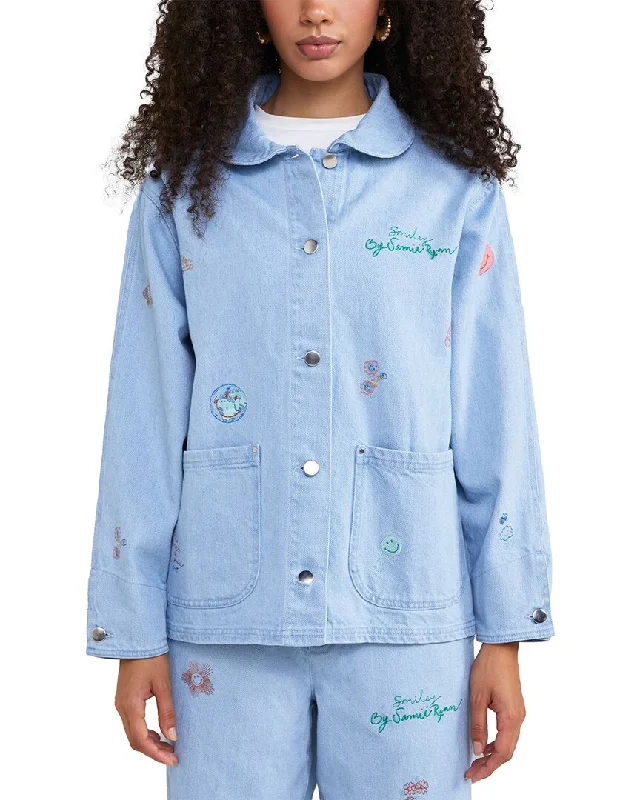 Samii Ryan Smiley Denim Chore Coat Minimalist Wool Duster