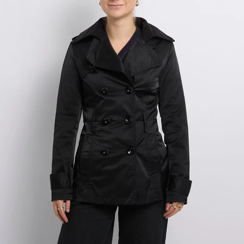 Satin Buckle Detail Cuff Belted Blazer - UK 8 Women's Custom Jacket