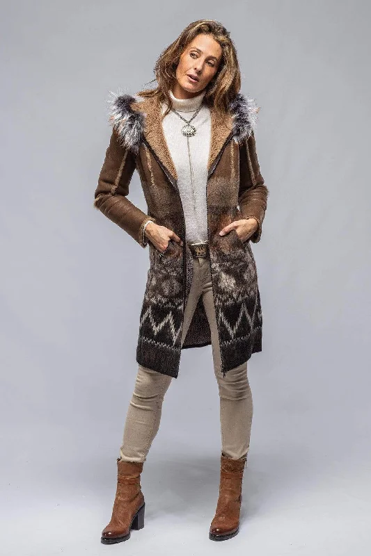 Sioux Shearling Knit Coat Double-Layered Poncho