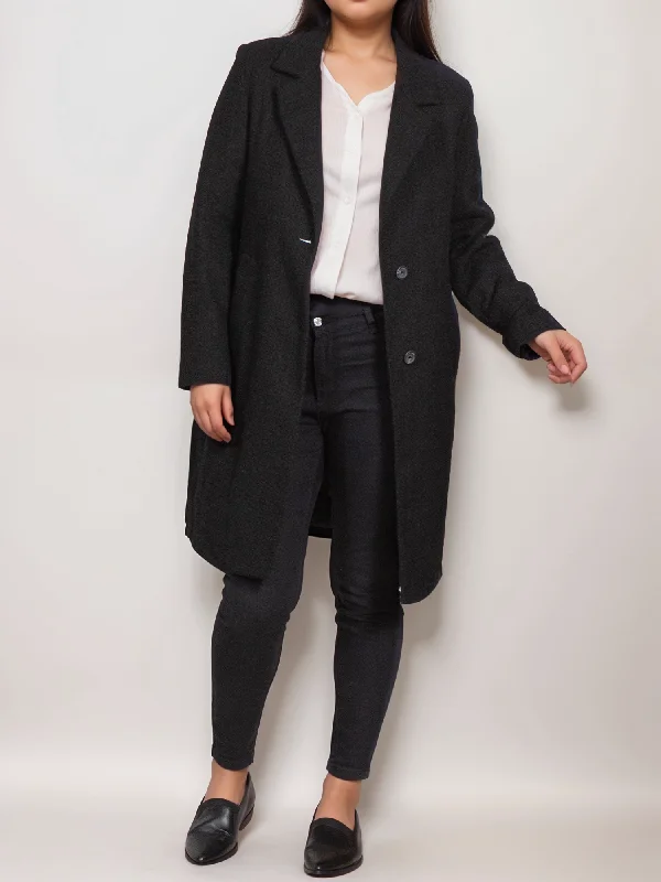 Structured Vegan Wool Coat Insulated Snow Jacket