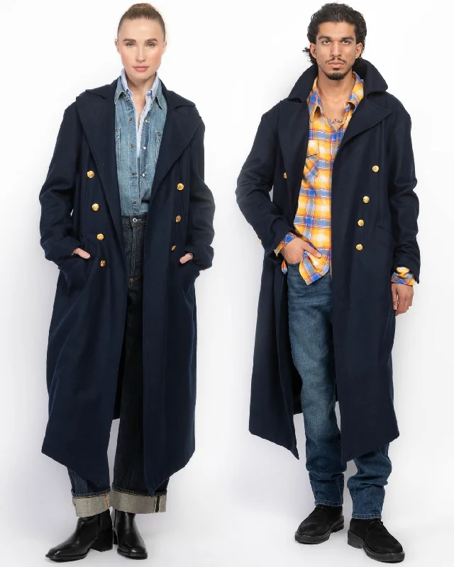 Button Spine Coat Military-Inspired Jacket