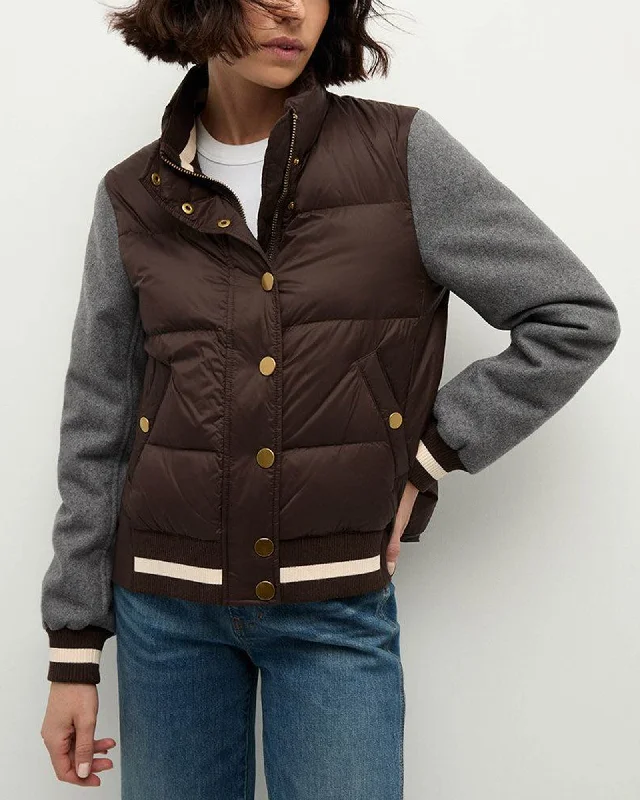 Ethan Puffer Coat Elegant Cape Blazer