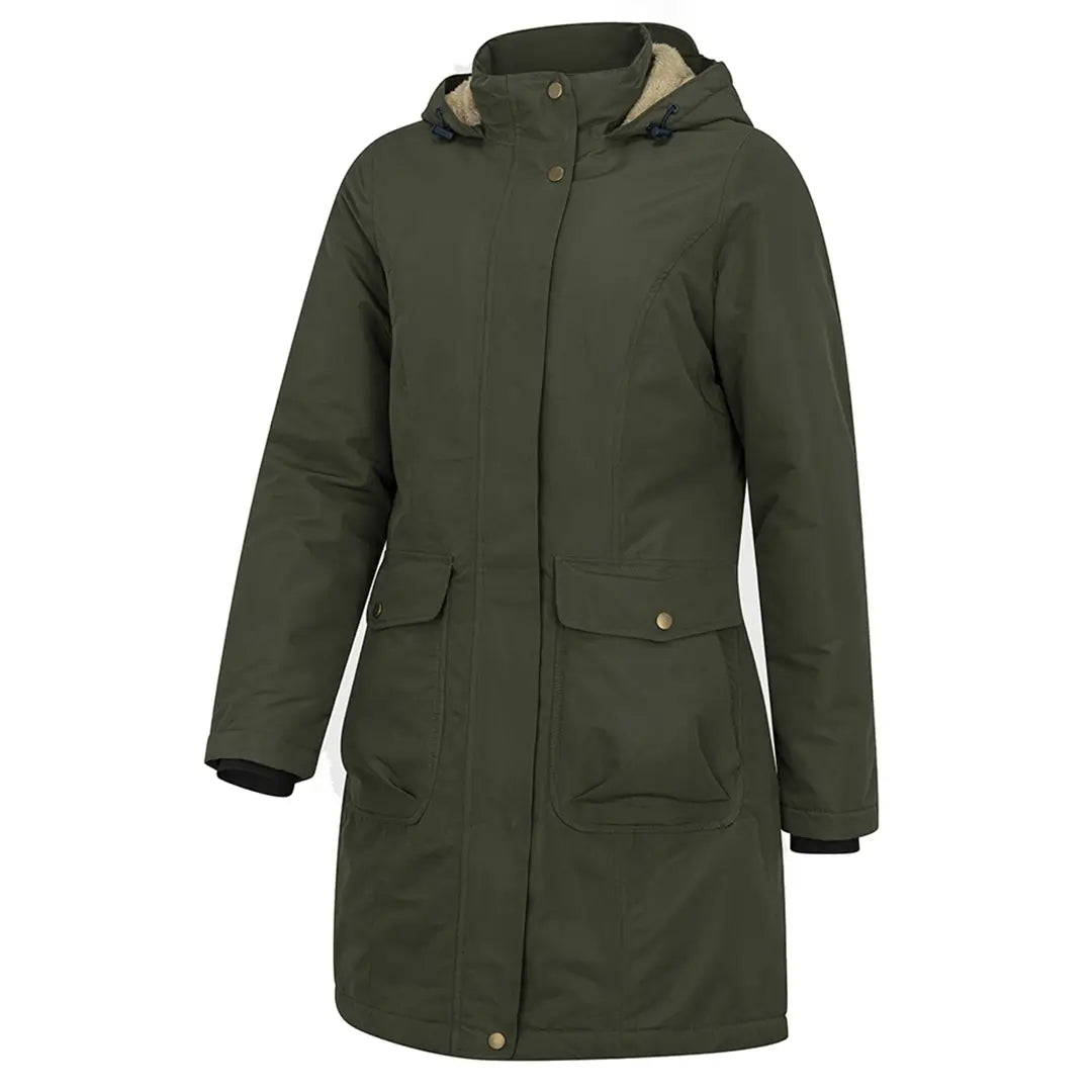 Walker Ladies Waterproof Long Coat - Fern Green by Hoggs of Fife Luxe Satin Long Coat