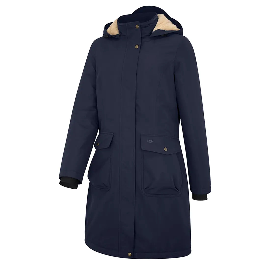 Walker Ladies Waterproof Long Coat - Ink Navy by Hoggs of Fife Stretch Fit Moto Jacket