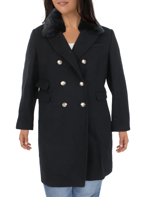 Womens Warm Long Wool Coat Relaxed Utility Shacket