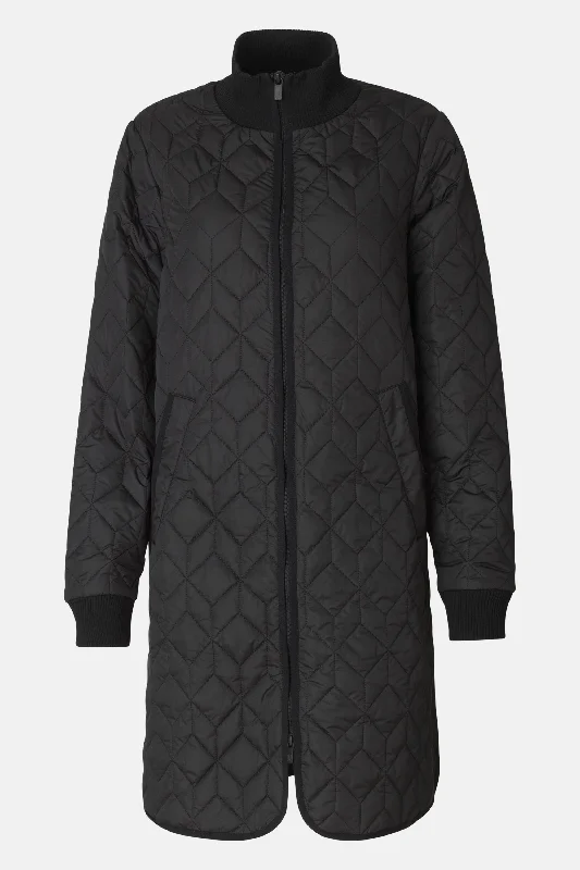 Padded Quilt Coat - Black