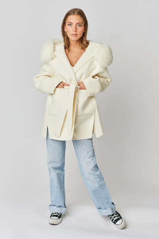 Constance Cashmere Coat - Ivory