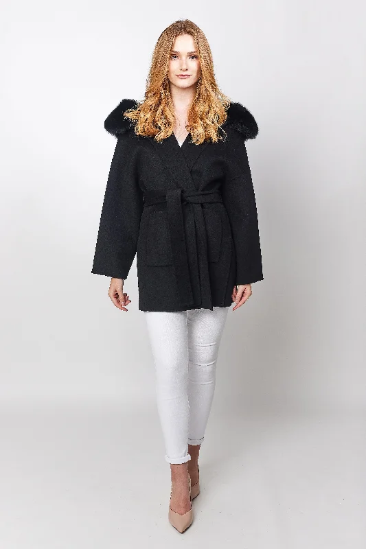 Constance Cashmere Coat - Black