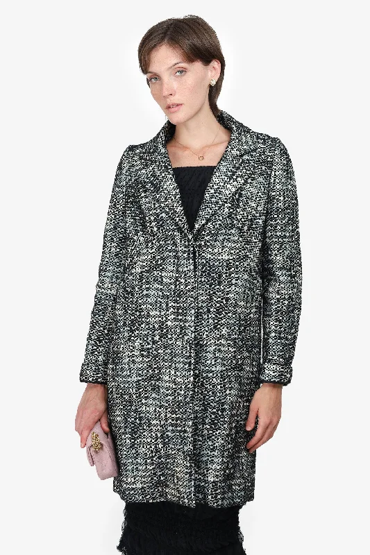 Marni Black/Blue Tweed Coat Size 42