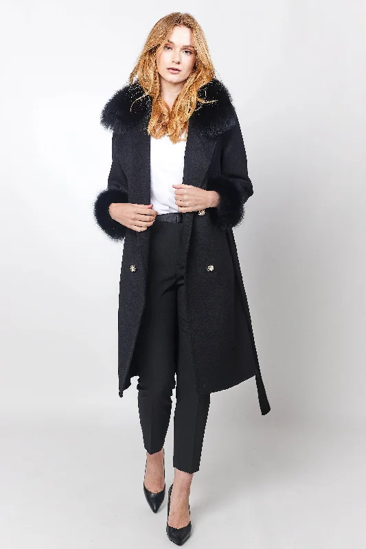 Victoire Cashmere Coat - Black